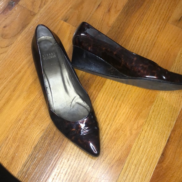 Stuart Weitzman brown bronze leather wedge - Picture 2 of 6